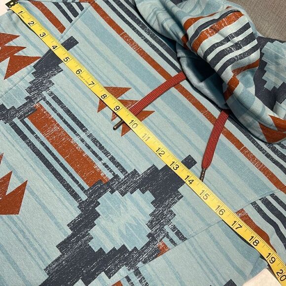 NEW Cruel Denim Southwest Hoodie Sweatshirt Womens Sz S Blue Rust Lightweight - Picture 4 of 7